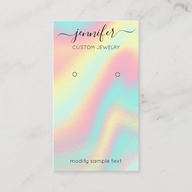 Logo Custom Jewellery Card Social Holographic (Front)