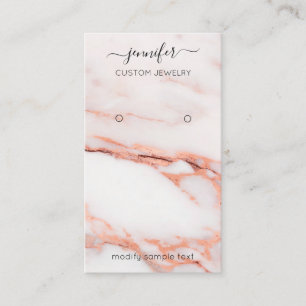 Logo Custom Jewellery Card Social Marble Rose