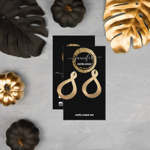 Logo Custom Jewellery Card Social Media Black Gold