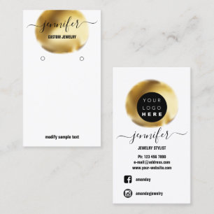 Logo Custom Jewellery Card Social Media White Gold