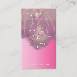 Logo Custom Jewellery Card Social Pink Florals