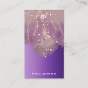 Logo Custom Jewellery Card Social Purple Florals