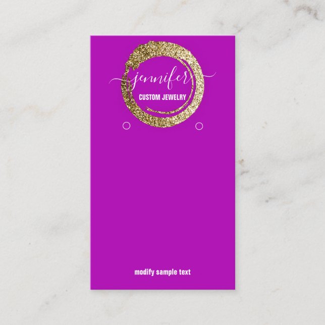 Logo Custom Jewellery Social Media Pink Fuchsia Go Business Card (Front)