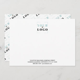 Logo Custom Text Tiled Back White Landscape Card