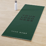 Logo Dark Green Name Company Promotional Instagram Yoga Mat<br><div class="desc">Custom Logo Elegant Stylish Dark GReen Name Company Promotional Instagram Yoga Mat featuring a simple and modern template with your business logo,  photo or image and any personalised text. Add your name,  website or social network address.</div>