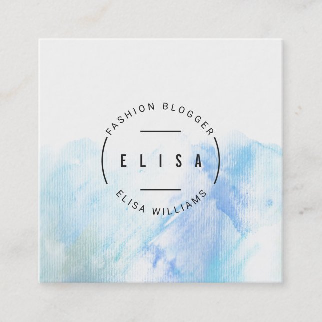 Logo Design Fashion Blogger Designer Boutique Square Business Card (Front)