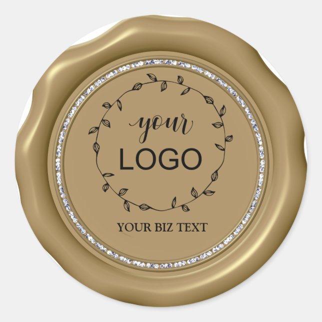 *~* LOGO Diamond Circle GOLD Wax Seal Stickers (Front)