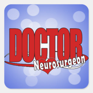 LOGO DOCTOR BIG RED Neurosurgeon Square Sticker