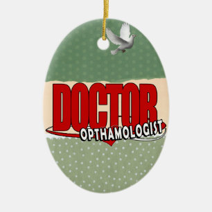 LOGO DOCTOR OPTHAMOLOGIST CERAMIC TREE DECORATION