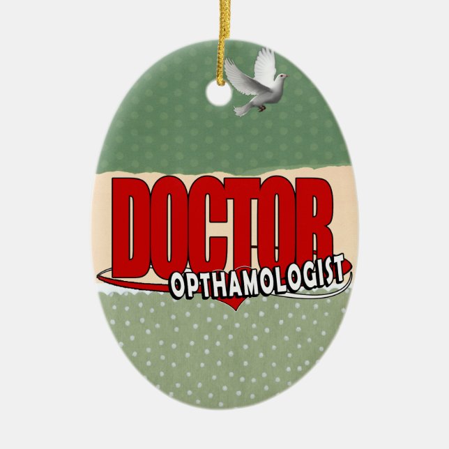 LOGO DOCTOR OPTHAMOLOGIST CERAMIC TREE DECORATION (Front)