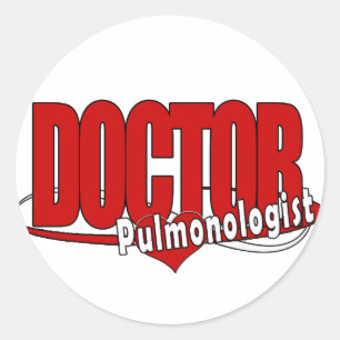 LOGO DOCTOR PULMONOLOGIST CLASSIC ROUND STICKER