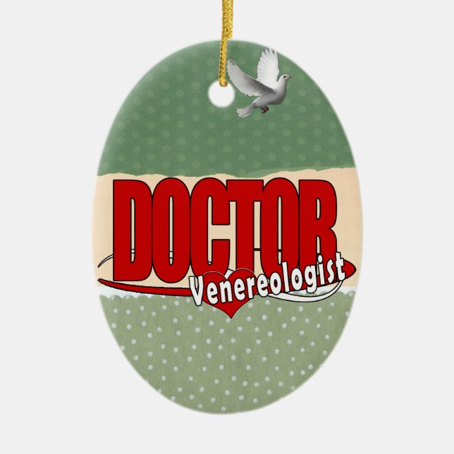 LOGO DOCTOR Venereologist Ceramic Tree Decoration (Front)