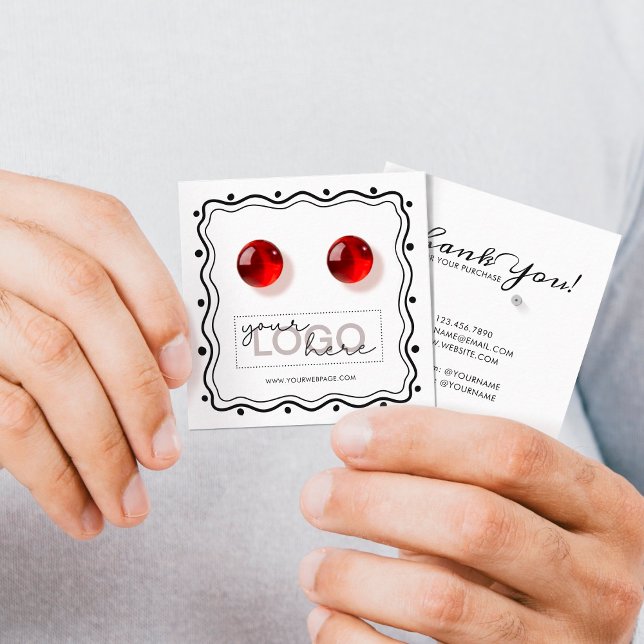 Logo Doodle Stud Earrings Square Card 04 Pack 25 (Creator Uploaded)