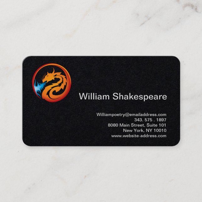 Logo Dragon Fire Business Card (Front)