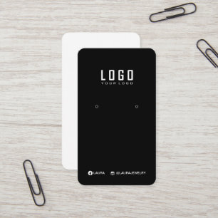 Logo Earring Display Card Social Media Black White