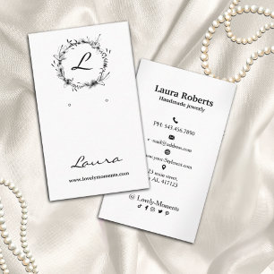 Logo earring display card Social Media Black White