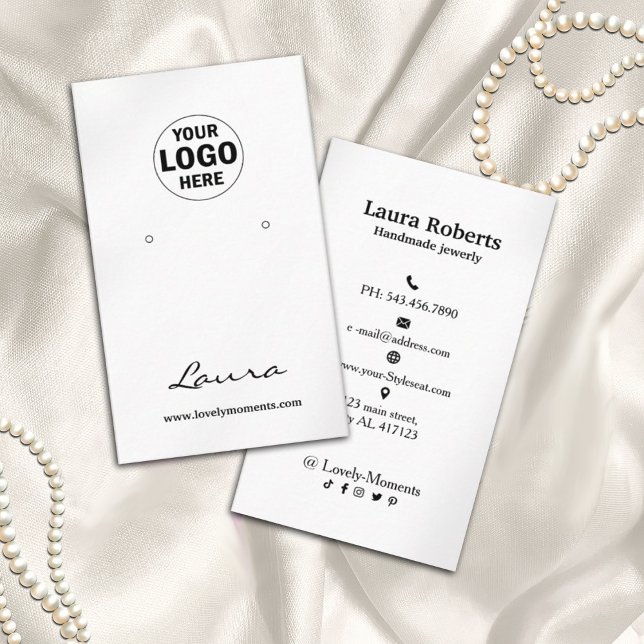 Logo earring display card Social Media Black White (Creator Uploaded)