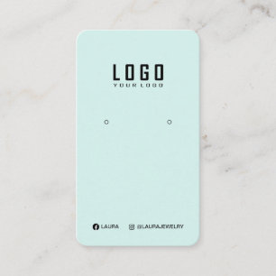 Logo Earring Display Card Social Media Pastel Teal