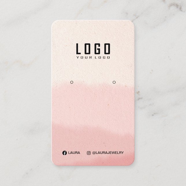 Logo Earring Display Card Social Media watercolor  (Front)