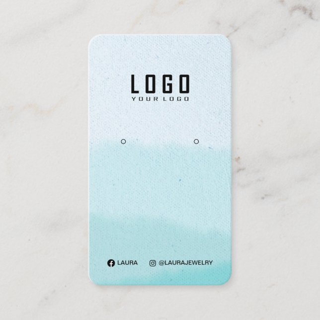 Logo Earring Display Card Social Media watercolor  (Front)