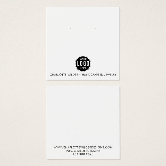 Logo Earring Jewellery Display Card (Front & Back)
