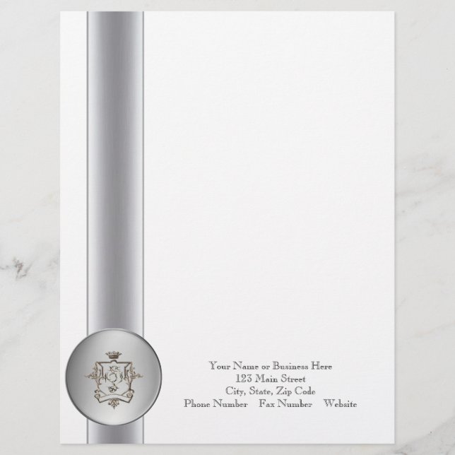 Logo elegant business silver letterhead (Front)