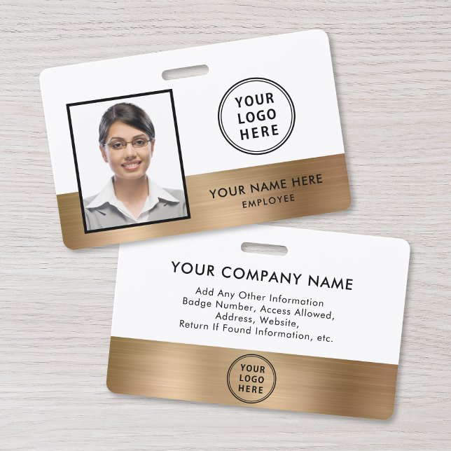 Logo Employee Photo ID Gold ID Badge (Creator Uploaded)