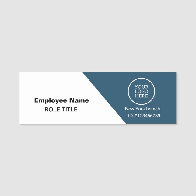Logo Employee Photo Magnetic Safety Pin Name Tag (Front)