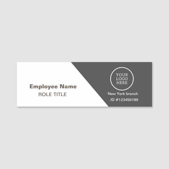 Logo Employee Photo Magnetic Safety Pin Name Tag (Front)