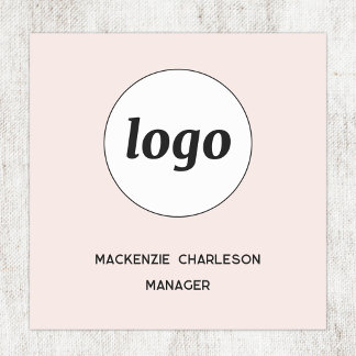 Logo Employee Staff Blush Pink Magnetic or Pin Name Tag