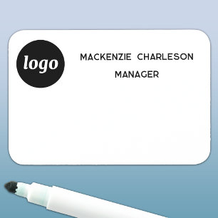 Logo Employee Staff Magnetic or Pin Dry Erase Name Tag