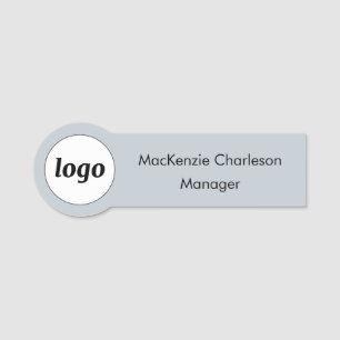 Logo Employee Staff Powder Blue Business Name Tag