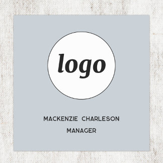 Logo Employee Staff Powder Blue Magnetic or Pin Name Tag