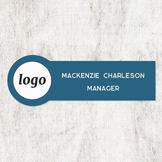 Logo Employee Staff Teal Green Business Name Tag