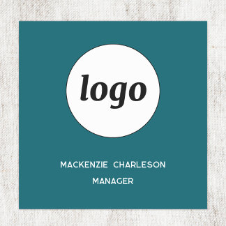 Logo Employee Staff Teal Green Magnetic or Pin Name Tag