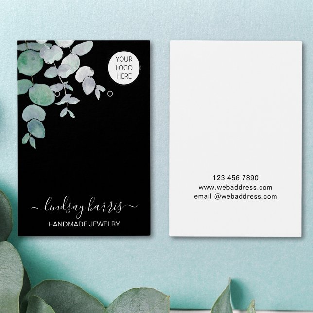 Logo Eucalyptus Earrings Black Display Card (Creator Uploaded)