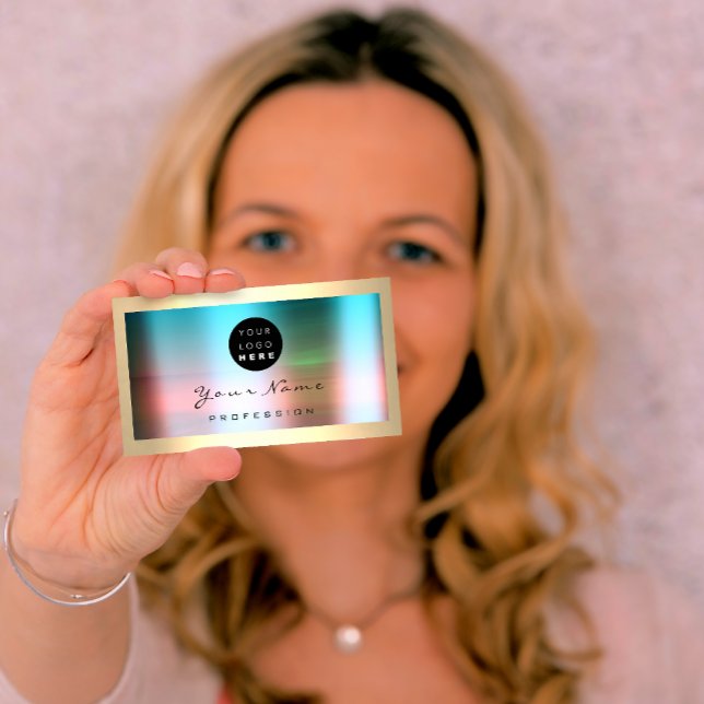 Logo Eyelash Makeup Artist Hair Rose Framed Ombre Business Card (Creator Uploaded)