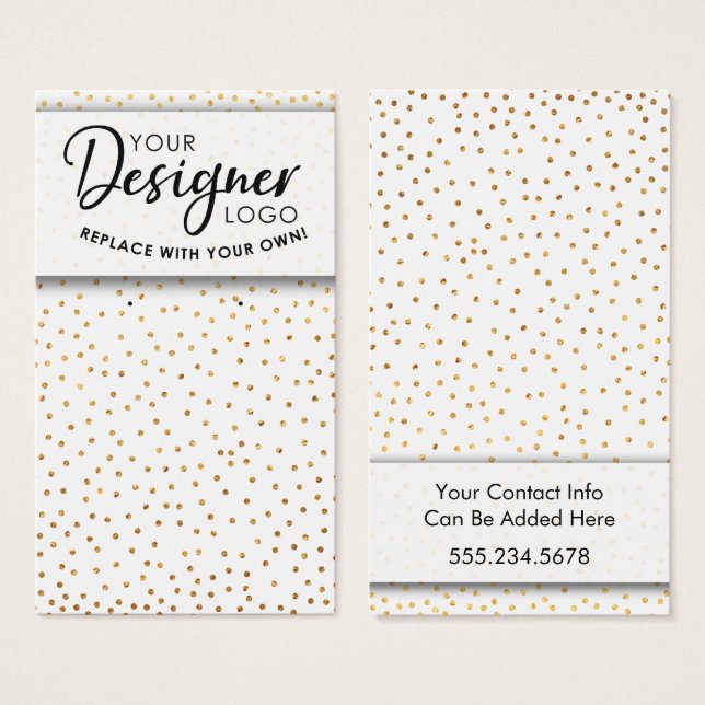 Logo Faux Gold Confetti Earring Holder Display (Front & Back)