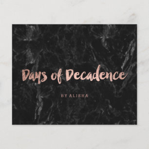 Logo faux rose gold typography black marble flyer