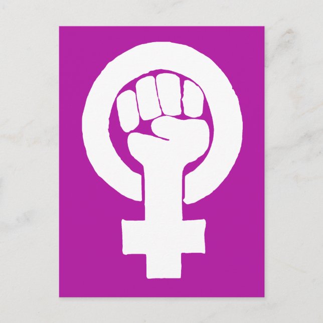 Logo, feminist / feminista, equality / igualidad: postcard (Front)