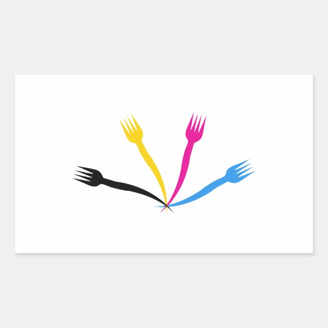 Logo for a restaurant or cafe rectangular sticker (Front)