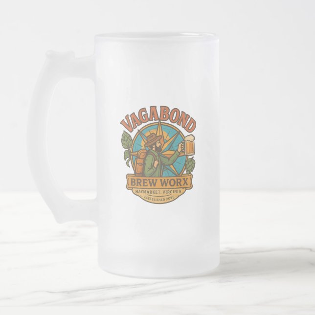 Logo Frosted Beer Mug (Left)