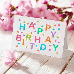 Logo Fun Cute Colourful Simple Business Birthday Card