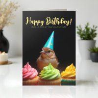 Logo Fun Cute Corporate Sparrow Bird Birthday