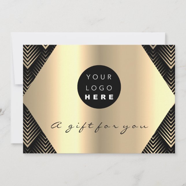 Logo Gift Certificate Black Gold Hair Makeup (Front)