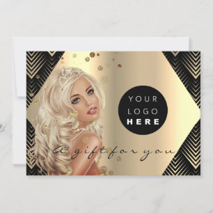 Logo Gift Certificate Black Gold Hair Wellness