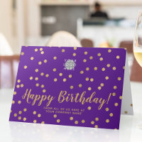 Logo Glitter Gold Confetti Indigo Purple Birthday