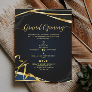Logo Gold and Black Corporate Grand opening  Invitation