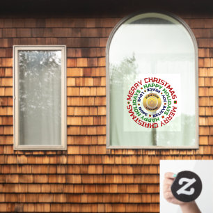 Logo Gold  Business Merry Christmas Holiday Custom Window Cling