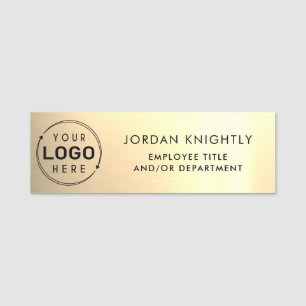 Logo Gold Faux Metallic Plastic Name Tag